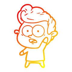 warm gradient line drawing cartoon man asking question