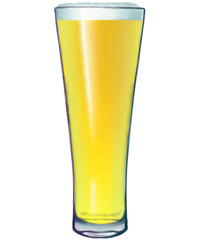 A pilsner. A glass for pilsners, wheat beers.  