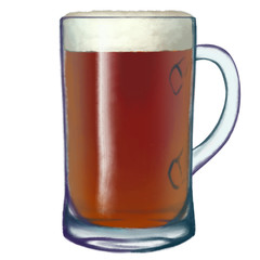 A modern tankard. A glass for ales, lagers, brown ales.