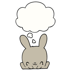 cartoon rabbit and thought bubble