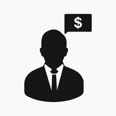 Financial manager icon. Flat style vector EPS.