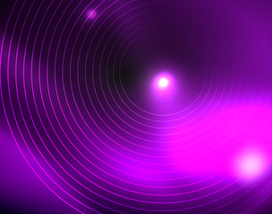 Dark space with neon color glowing lights abstract background