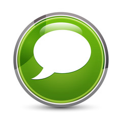 Chat bubble icon elegant green round button vector illustration
