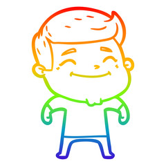 rainbow gradient line drawing happy cartoon man