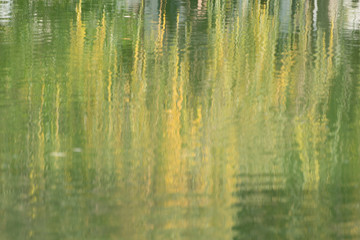 Abstract of green and yellow water.