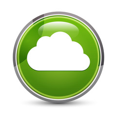 Cloud icon elegant green round button vector illustration