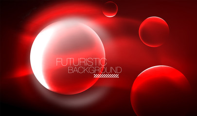 Vector glowing neon circles abstract background