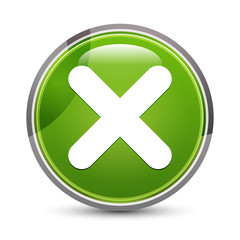 Obraz premium Cross icon elegant green round button vector illustration