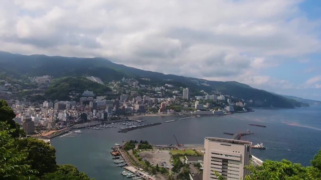 Japan's tourist destination. Cityscape of Atami