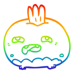 rainbow gradient line drawing cartoon happy root vegetable