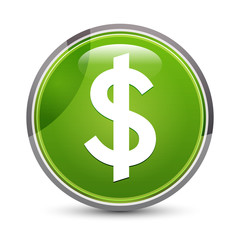 Dollar sign icon elegant green round button vector illustration