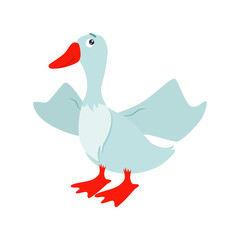 Cartoon goose vector flat illustration
