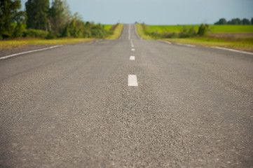 Asphalt road close up photo