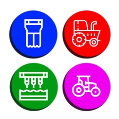 Set of agronomy icons such as Planter, Tractor, Seeder , agronomy