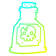 cold gradient line drawing cartoon poison bottle