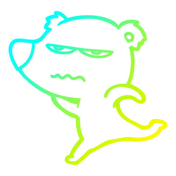 recommend clip art: cold gradient line drawing annoyed bear cartoon running