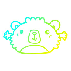 cold gradient line drawing funny cartoon bear