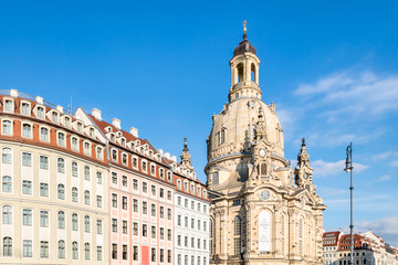 Fototapeta na wymiar Dresden Frauenkirche at the Neumarkt square in Dresden, Saxony, Germany