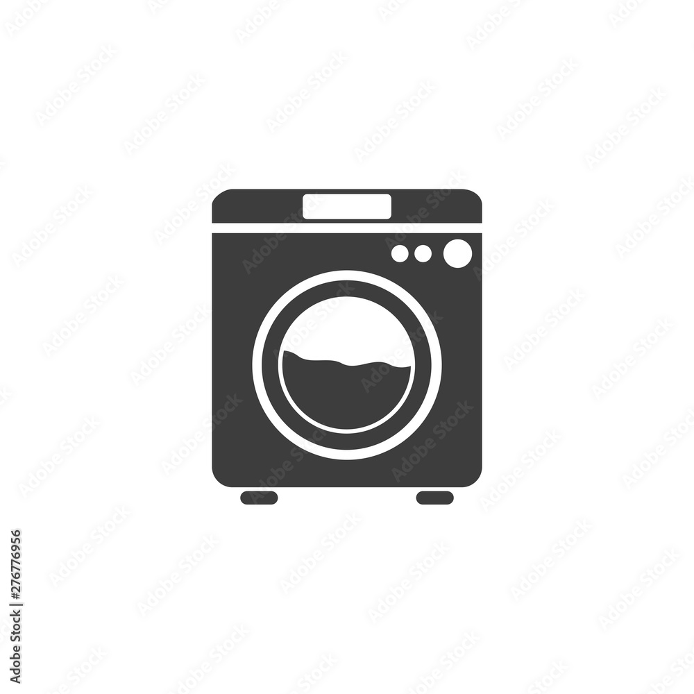 Poster washing machine icon symbol template black color editable. simple logo vector illustration for graph