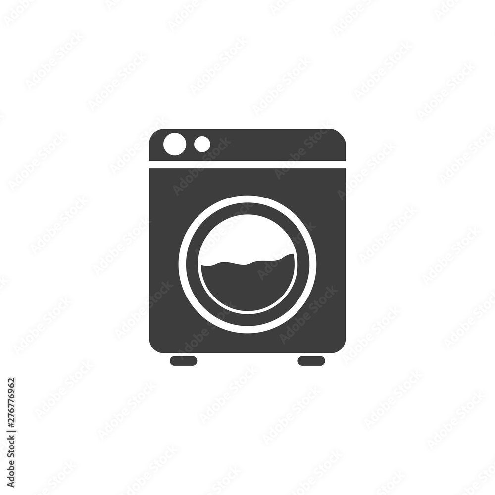 Poster washing machine icon symbol template black color editable. simple logo vector illustration for graph