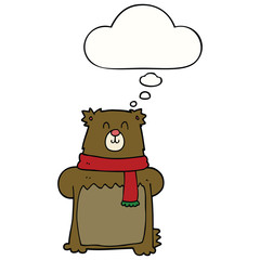 cartoon bear and thought bubble