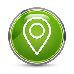 Map point icon elegant green round button vector illustration