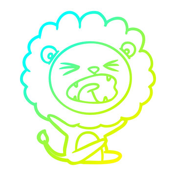 recommend clip art: cold gradient line drawing cartoon lion throwing tantrum