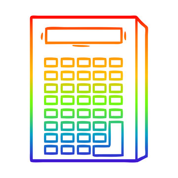 recommend clip art: rainbow gradient line drawing cartoon calculator