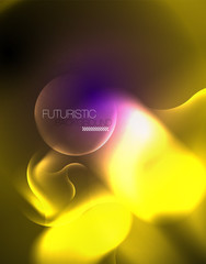 Shiny metallic neon waves vector design