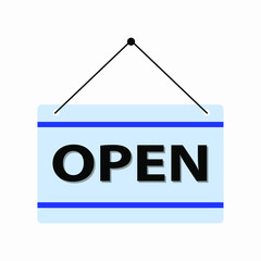 Open vector icon, hanging symbol. Simple, flat design for web or mobile app