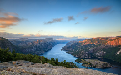 A beautiful sunset at the Lysefjord
