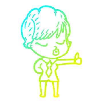 recommend clip art: cold gradient line drawing cartoon woman with eyes shut