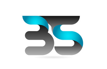 blue black alphabet letter BS B S combination logo icon design