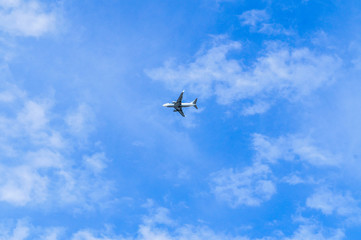 Fototapeta na wymiar plane in the blue sky