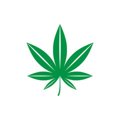 Cannabis Marijuana Leaf Icon Vector Illustration - Vector