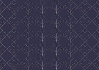 Geometric Diamond Vector Seamless Pattern. Abstract Art Deco Background. Classic Stylish Texture.