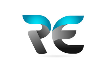 blue black alphabet letter RE R E combination logo icon design