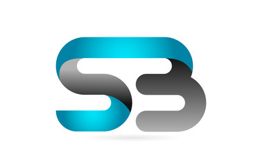 blue black alphabet letter SB S B combination logo icon design
