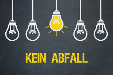 Kein Abfall / Tafel mit Glühbirnen