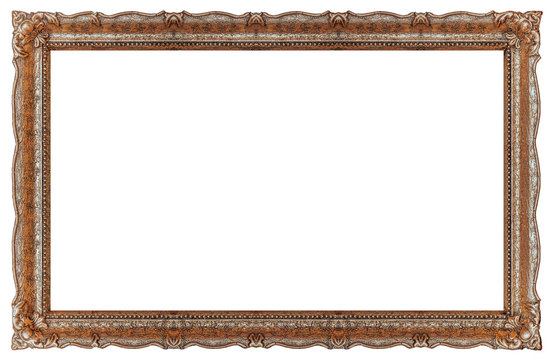 Extra big Old picture frame with empty background copy space - Stock image