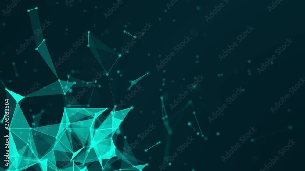 Poster Abstract Blue plexus Technology network connects and atoms science concept background futuristic animation background
