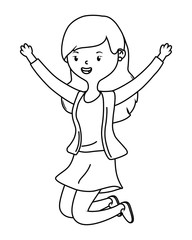 Teenager girl cartoon design vector illustrator