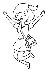 Teenager girl cartoon design vector illustrator