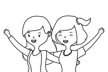 Teenager girls cartoons design vector illustrator