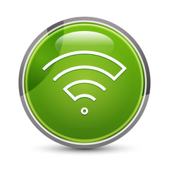 Wifi icon elegant green round button vector illustration