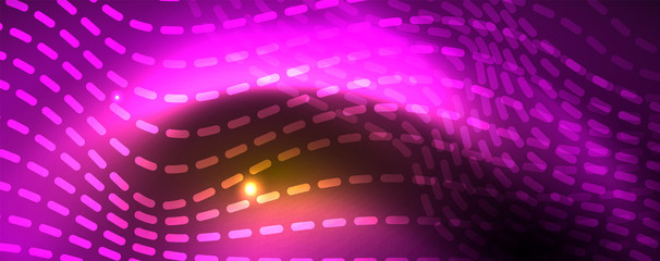 Obraz premium Shiny neon lines techno magic futuristic background, magic energy space light concept, abstract background wallpaper design