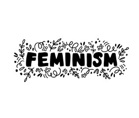 Feminism ink brush vector lettering