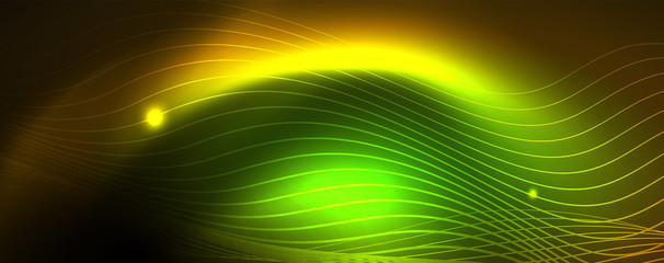 Shiny neon lines techno magic futuristic background, magic energy space light concept, abstract background wallpaper design