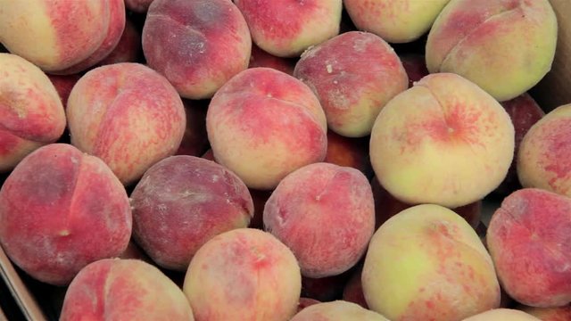 fresh peaches at the market