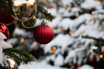 Holiday Red Ornament Close Up